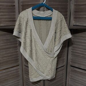 Suzanne Betro Criss Cross Cable Knit Sweater